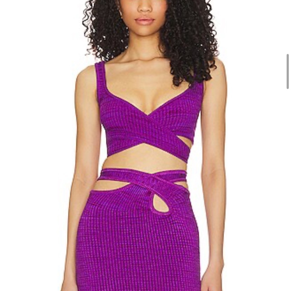 Hours cross over mini skirt and top set